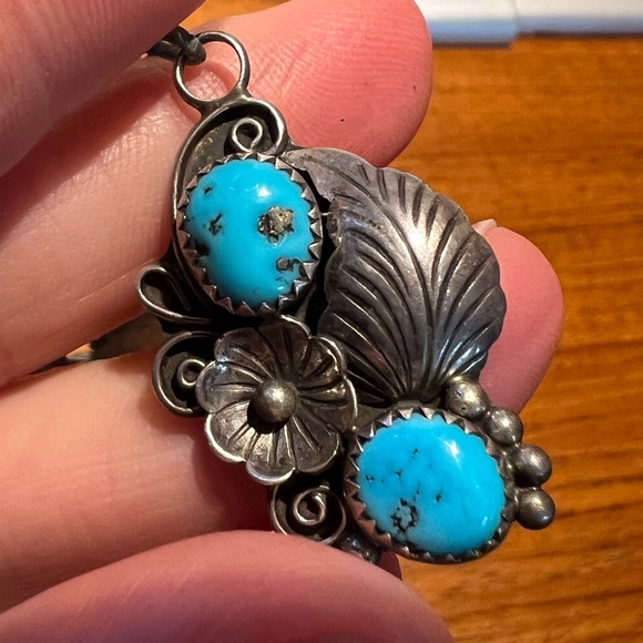 Adele Lee Navajo, sterling, silver turquoise necklace vintage, collectable - Picture 6 of 9